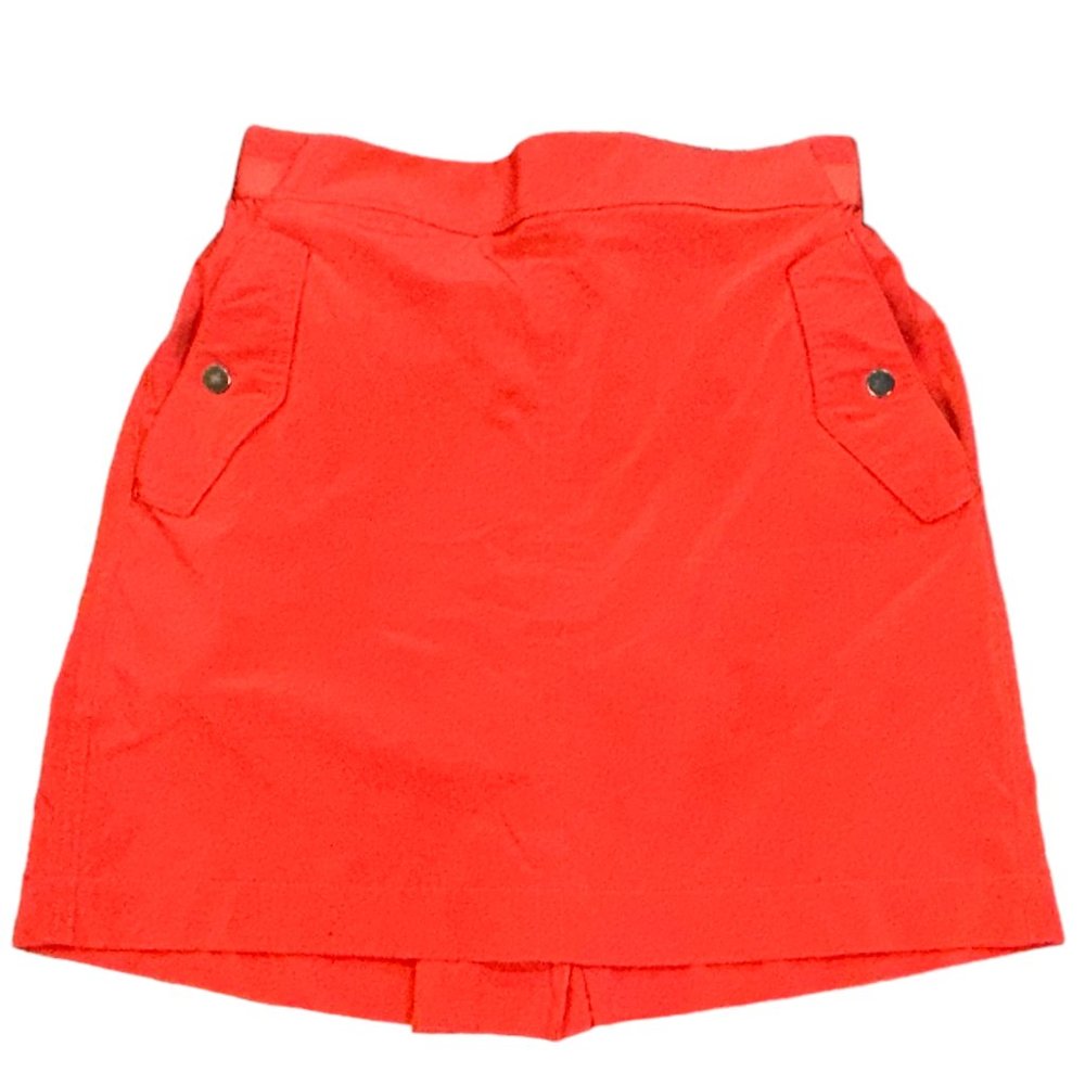 Athleta Vienna Cargo‎ Skort Women's Orange Athletic Golf Snap Pockets Size 8